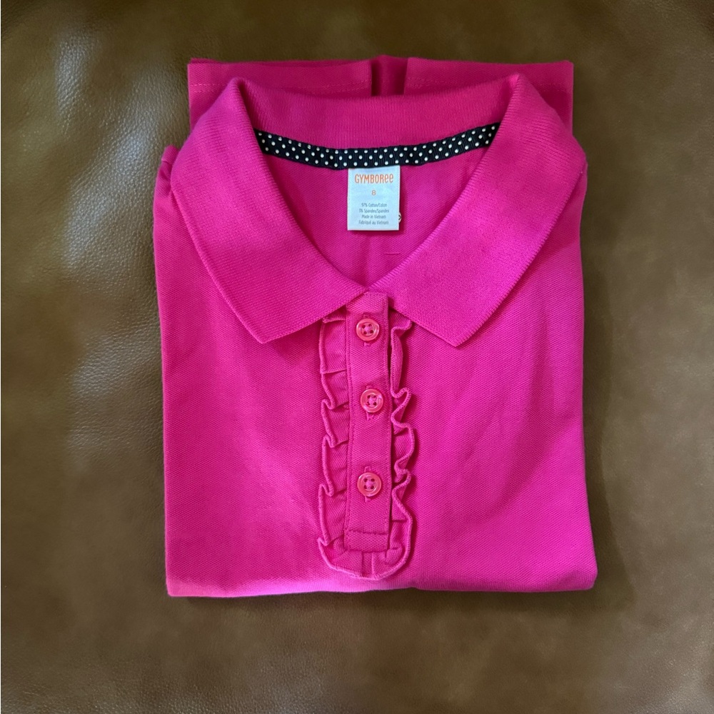 Gymboree Bright Pink Ruffle Polo Shirt